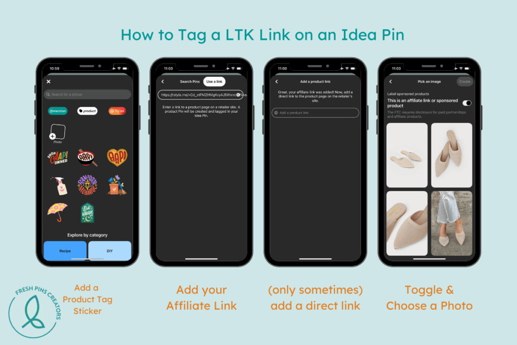 How to tag a LTK Link on an idea Pin